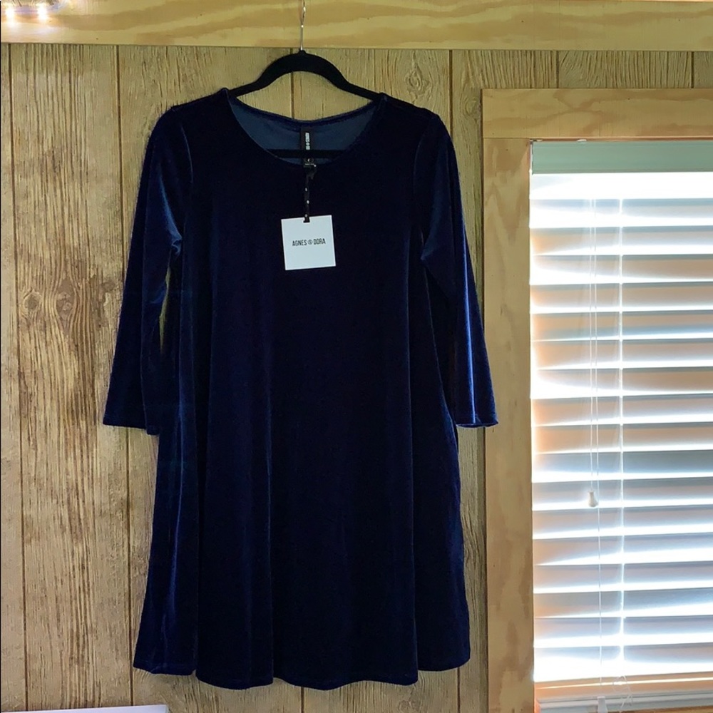 Agnes & Dora velvet swing dress/tunic Saphire !